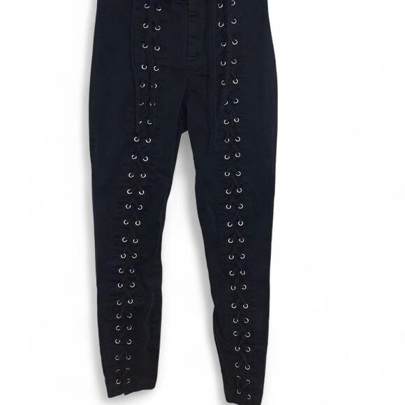 A.L.C. Black Lace-Up Pants Size 2 brand worn by Kim K - Picture 2 of 8